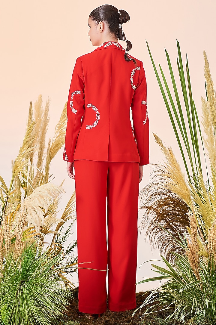 Red Embroidered Waistcoat by Shahin Mannan at Pernia's Pop Up Shop