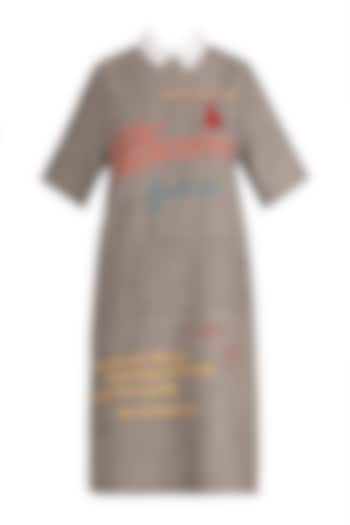 Grey Embroidered Mini Dress by Shahin Mannan
