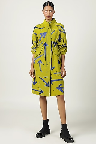 Bumble Bee Denim Embroidered Dress by Shahin Mannan