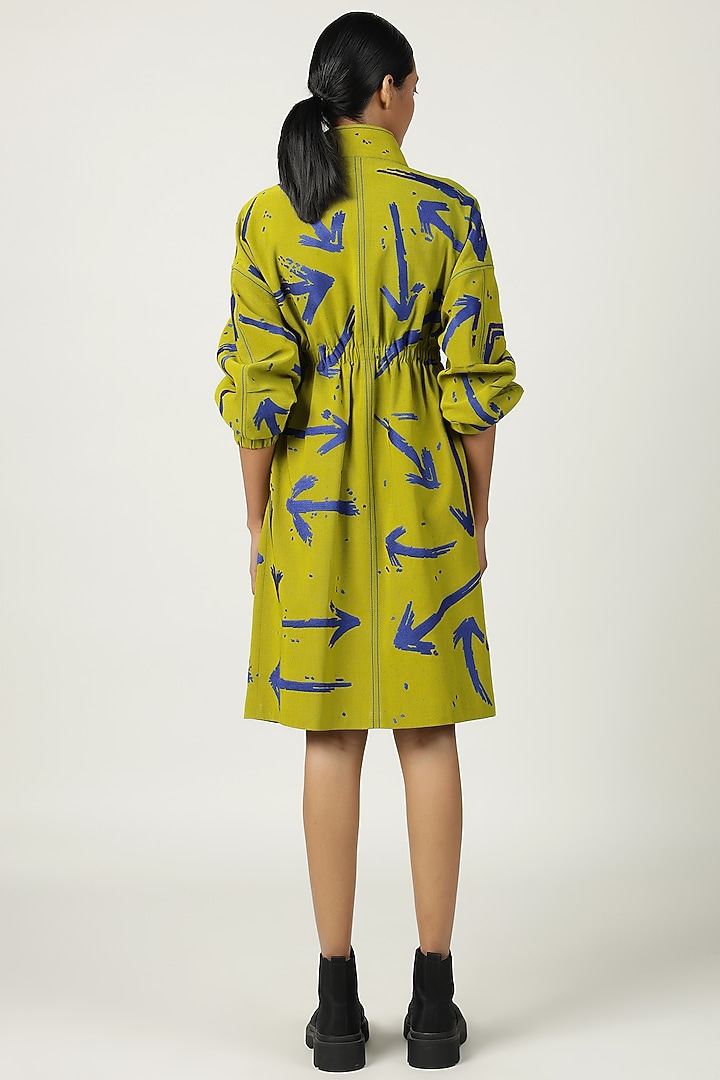 Bumble Bee Denim Embroidered Cocktail Dress by Shahin Mannan at Pernia's Pop Up Shop