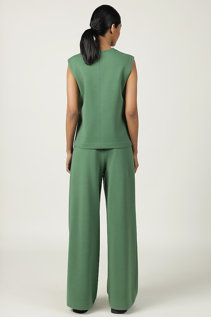 Jade Green Jersey Pant Set by Shahin Mannan at Pernia's Pop Up Shop