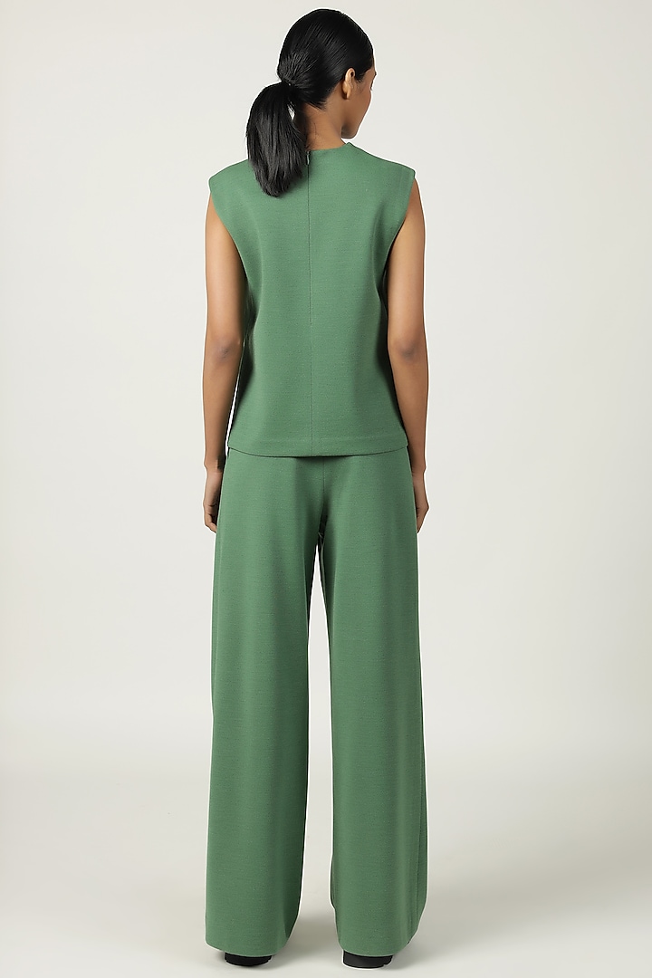 Jade Green Jersey Embroidered Top by Shahin Mannan at Pernia's Pop Up Shop