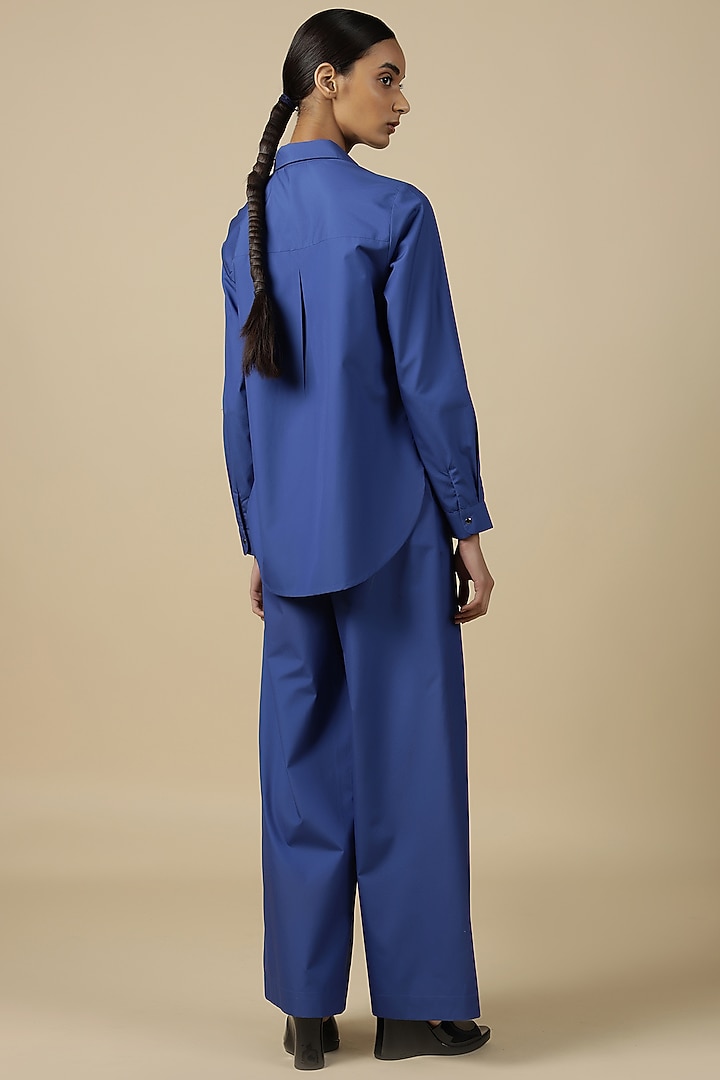 Electric Blue Poplin Co-Ord Set by Shahin Mannan at Pernia's Pop Up Shop