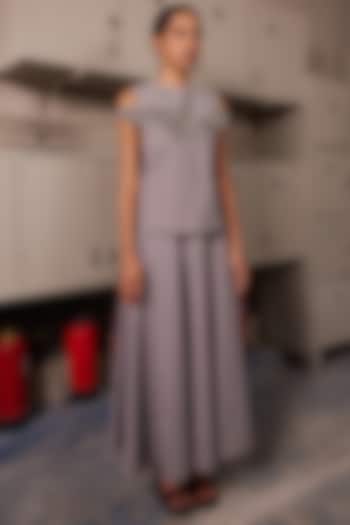 Grey Melange Circular Skirt by Shahin Mannan at Pernia's Pop Up Shop
