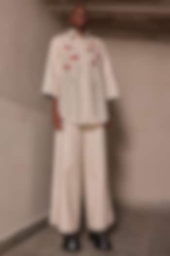 Sand-Colored Cotton Linen Pants by Shahin Mannan at Pernia's Pop Up Shop