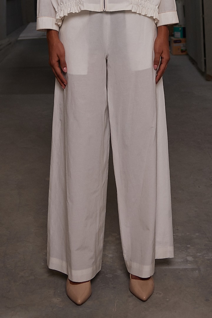 Ivory Cotton Silk Co-Ord Set by Shahin Mannan at Pernia's Pop Up Shop