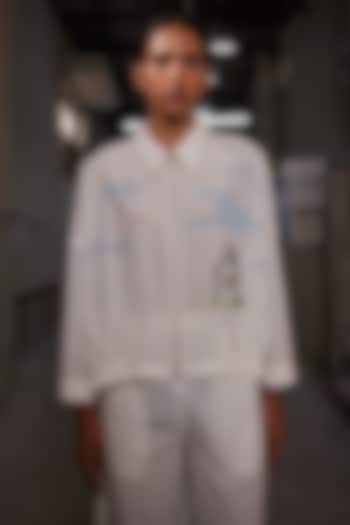 Ivory Cotton Silk Shacket by Shahin Mannan at Pernia's Pop Up Shop