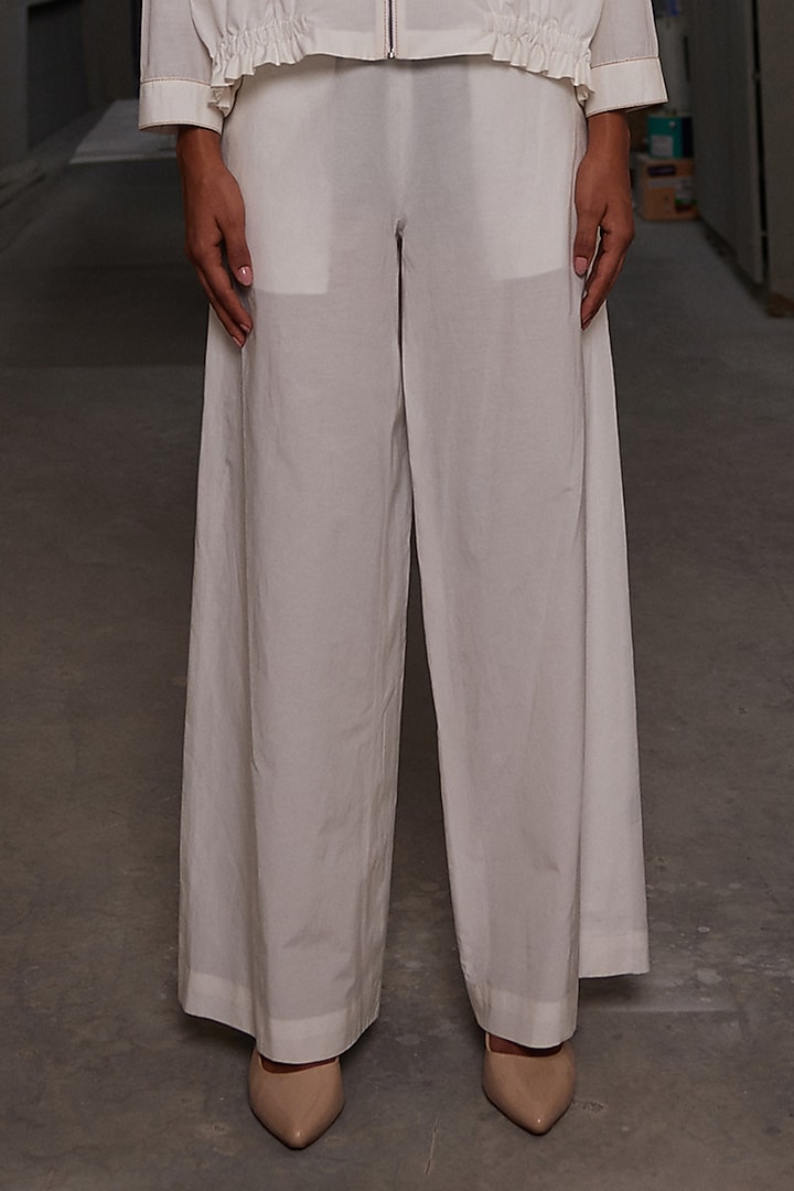 Ivory Cotton Silk Pants by Shahin Mannan at Pernia's Pop Up Shop