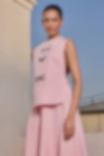 Flamingo Pink Twill Denim Overlay by Shahin Mannan at Pernia's Pop Up Shop