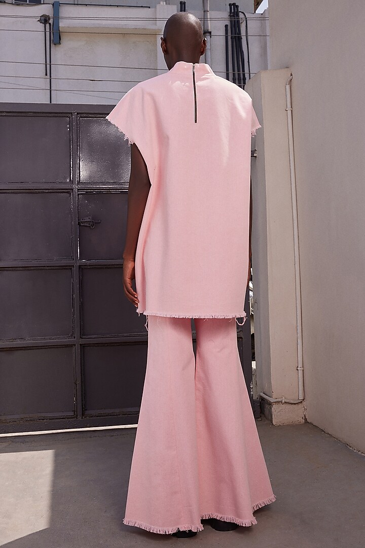 Flamingo Pink Twill Denim Co-Ord Set by Shahin Mannan at Pernia's Pop Up Shop
