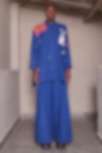 Ink Blue Poplin Pants by Shahin Mannan at Pernia's Pop Up Shop