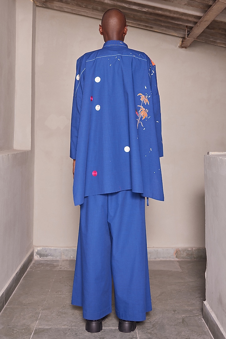 Ink Blue Poplin Pants by Shahin Mannan at Pernia's Pop Up Shop