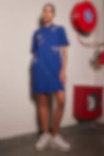 Ink Blue Poplin Shift Vacation Dress by Shahin Mannan at Pernia's Pop Up Shop