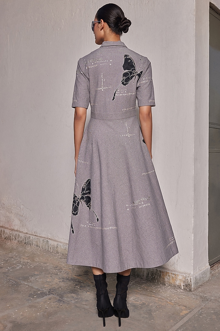 Grey Melange Cocktail Dress by Shahin Mannan at Pernia's Pop Up Shop