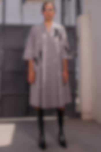 Grey Melange Flared Cocktail Dress by Shahin Mannan at Pernia's Pop Up Shop