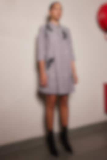Grey Melange Fabric Cocktail Shirt Dress by Shahin Mannan at Pernia's Pop Up Shop