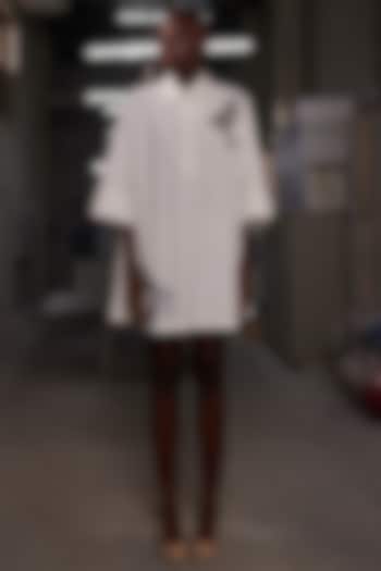 Ivory Tencel Twill Tunic by Shahin Mannan at Pernia's Pop Up Shop