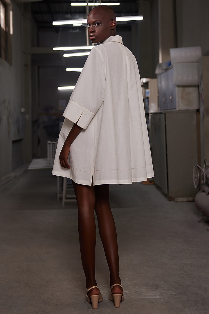 Ivory Tencel Twill Tunic by Shahin Mannan at Pernia's Pop Up Shop