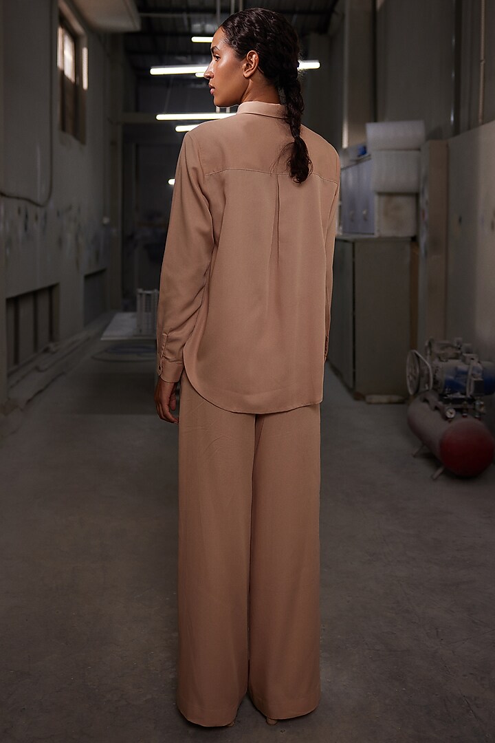 Warm Sand-Colored Tencel Twill Co-Ord Set by Shahin Mannan at Pernia's Pop Up Shop