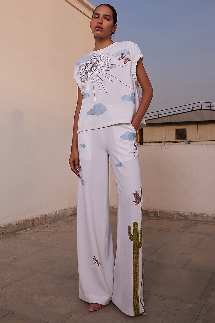 Ivory Japanese Crepe Top by Shahin Mannan at Pernia's Pop Up Shop