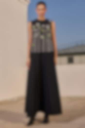 Black Scuba Crepe Overlay by Shahin Mannan at Pernia's Pop Up Shop