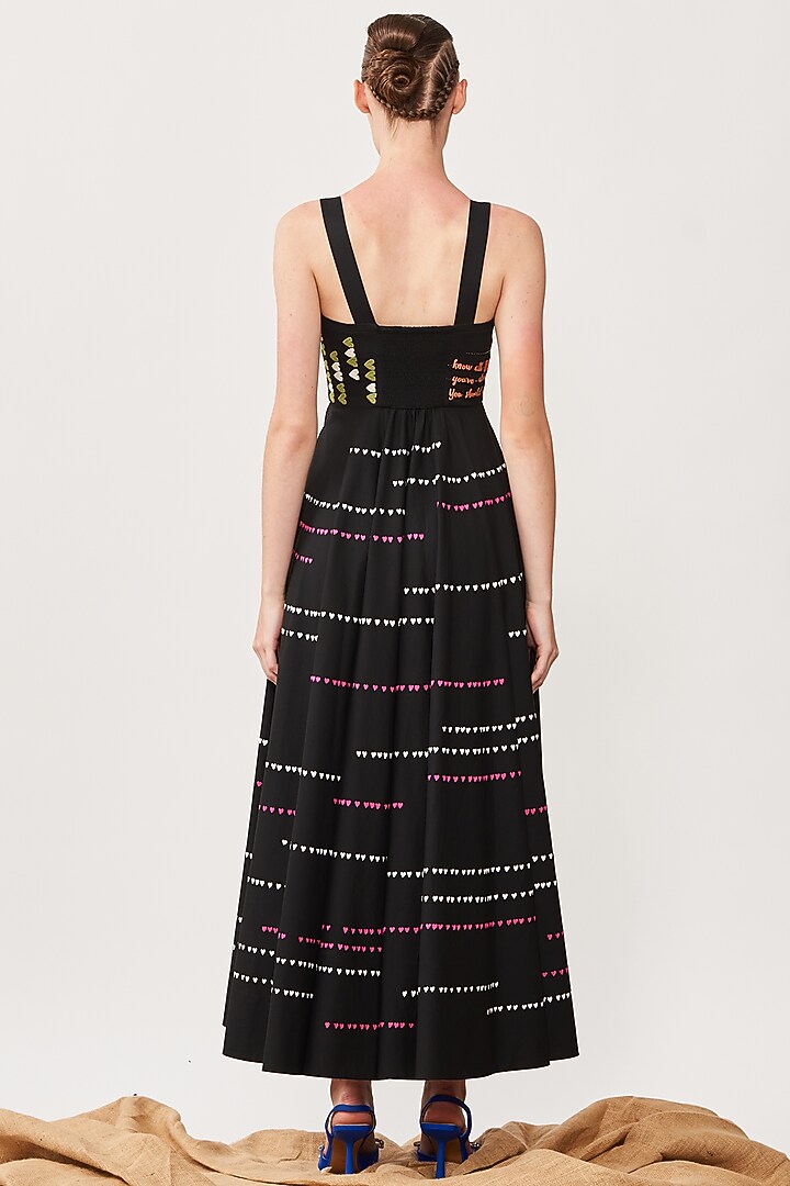 Black Crepe Embroidered Corset Party Wear Dress by Shahin Mannan at Pernia's Pop Up Shop