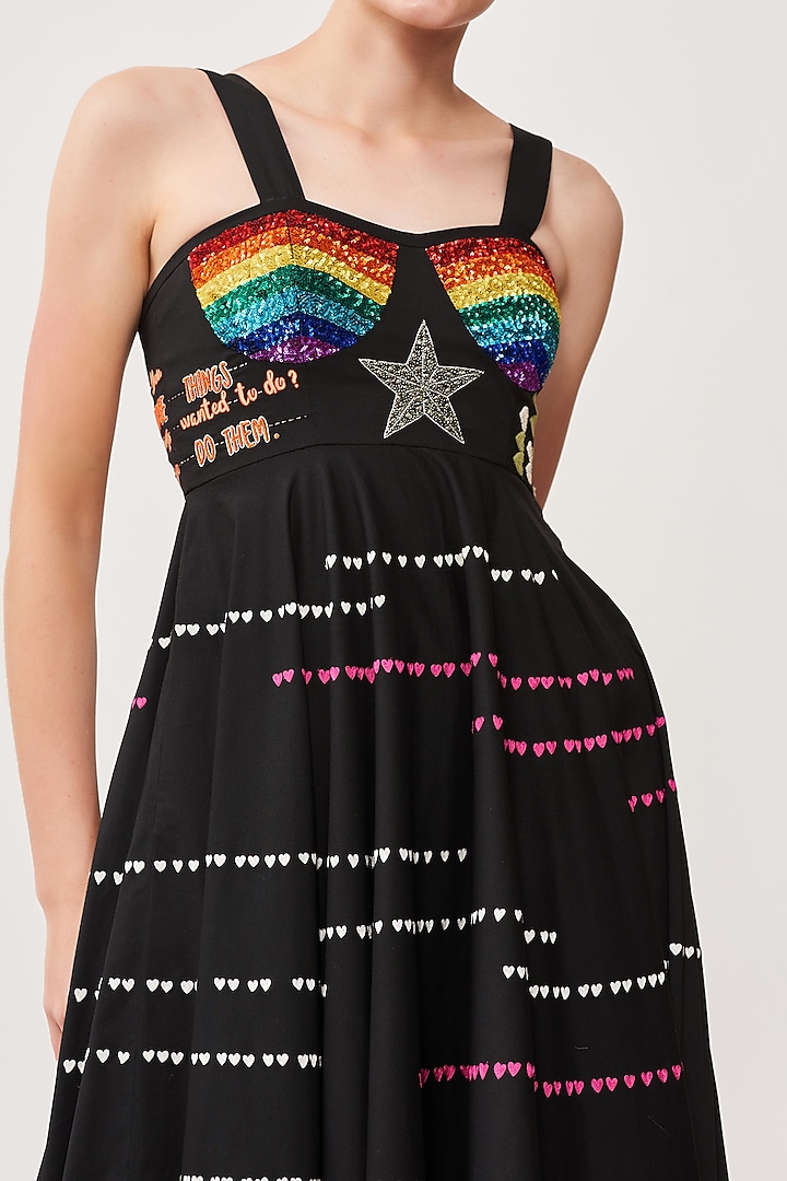 Black Crepe Embroidered Corset Party Wear Dress by Shahin Mannan at Pernia's Pop Up Shop