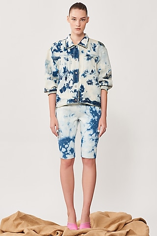 Blue Denim Cloud Washed Co-Ord Set by Shahin Mannan