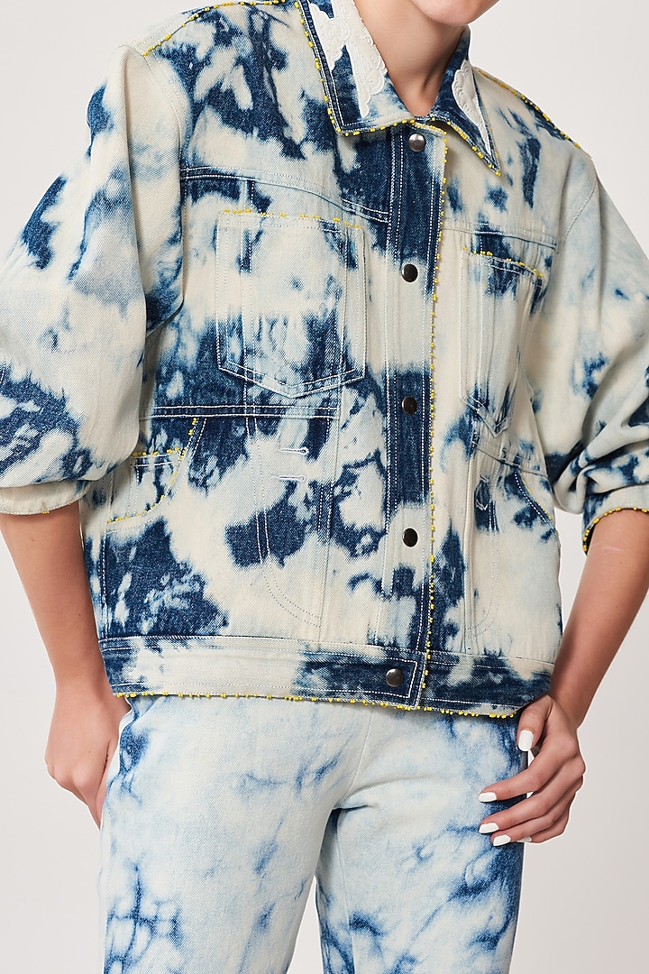 Blue Denim Cloud Washed Co-Ord Set by Shahin Mannan at Pernia's Pop Up Shop
