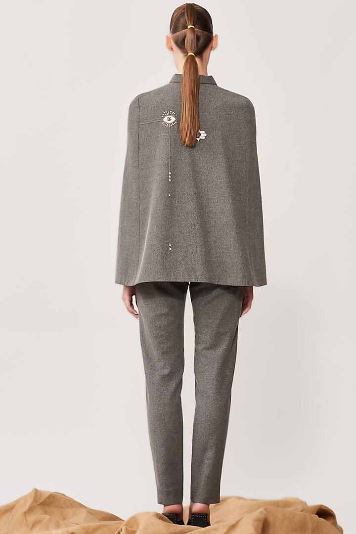 Lead Grey Thin Washed Denim Pant Set by Shahin Mannan at Pernia's Pop Up Shop