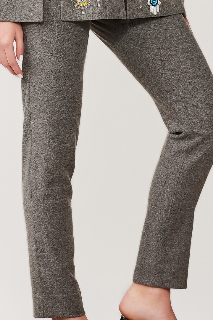 Lead Grey Thin Washed Denim Pant Set by Shahin Mannan at Pernia's Pop Up Shop