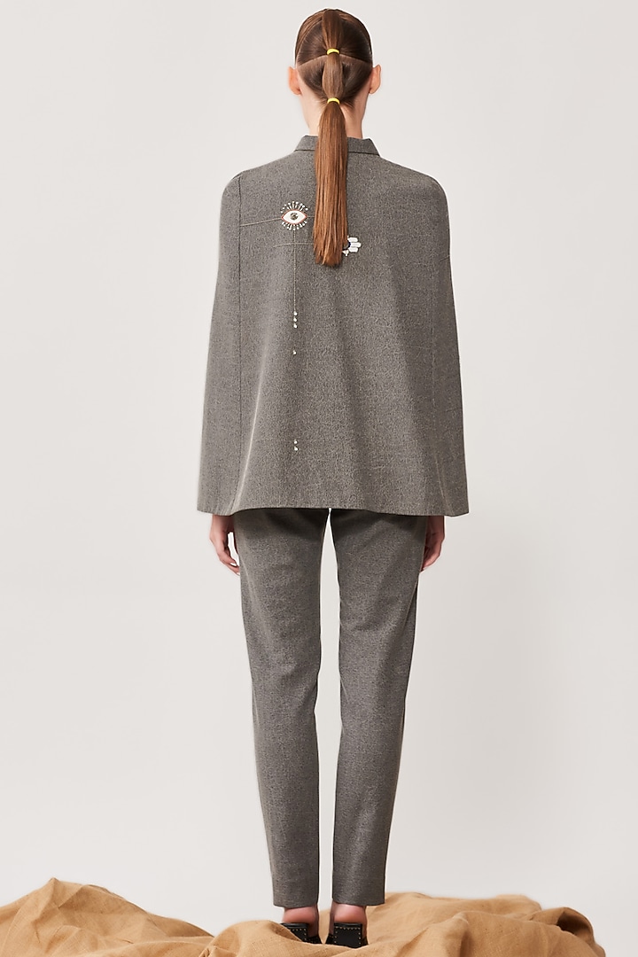Lead Grey Thin Washed Denim Pants by Shahin Mannan at Pernia's Pop Up Shop