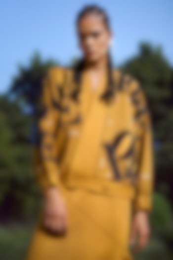 Mustard Jersey Kimono Top by Shahin Mannan at Pernia's Pop Up Shop