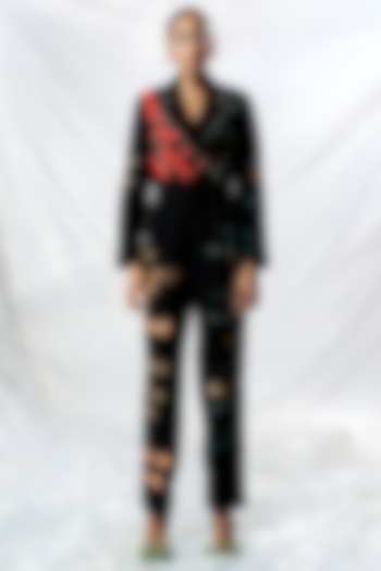 Black Polyester Jumpsuit by Shahin Mannan at Pernia's Pop Up Shop