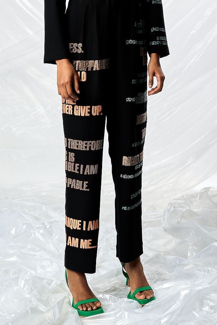Black Polyester Jumpsuit by Shahin Mannan at Pernia's Pop Up Shop