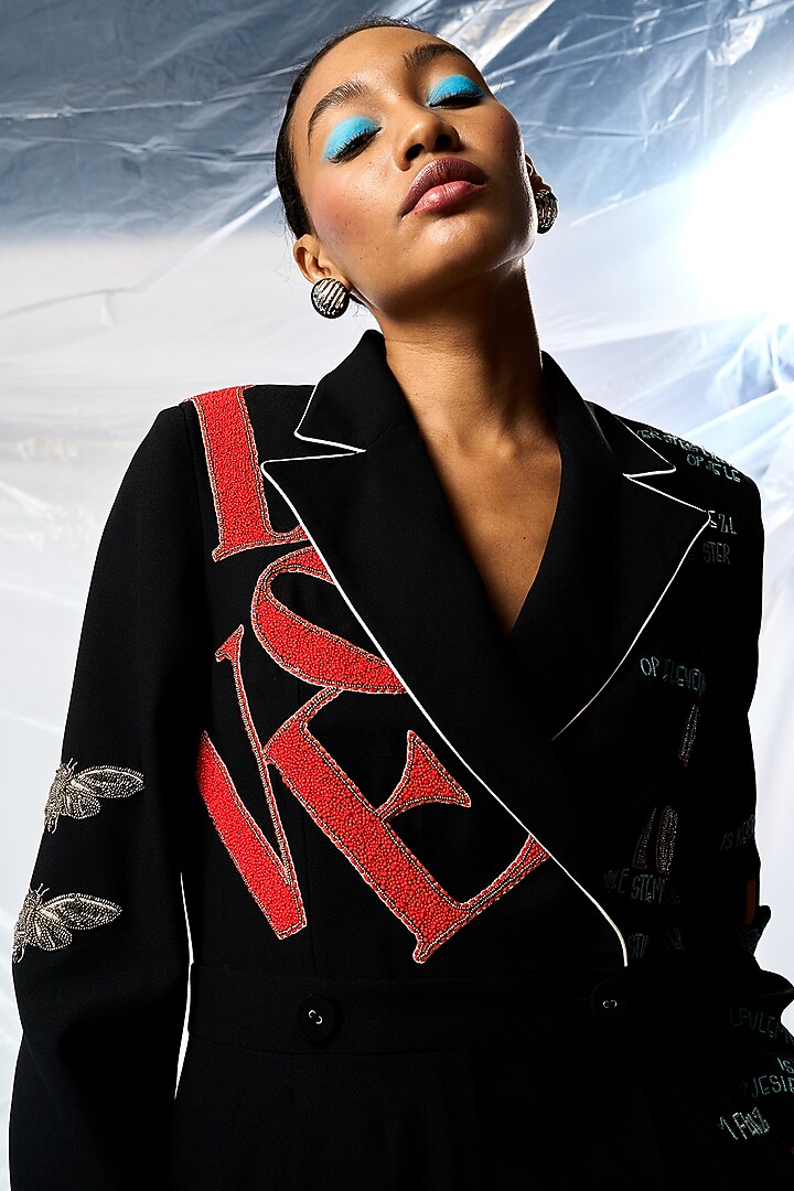 Black Polyester Jumpsuit by Shahin Mannan at Pernia's Pop Up Shop
