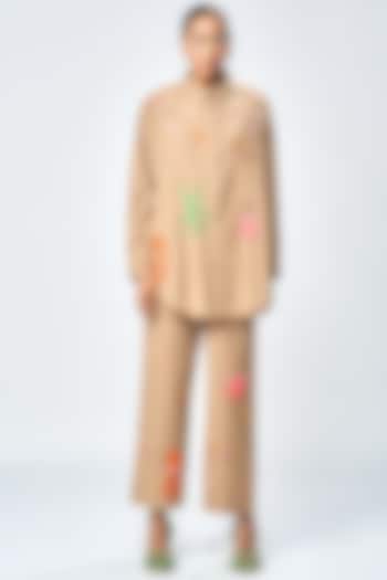 Mud-Colored Poplin Baggy Shirt by Shahin Mannan at Pernia's Pop Up Shop