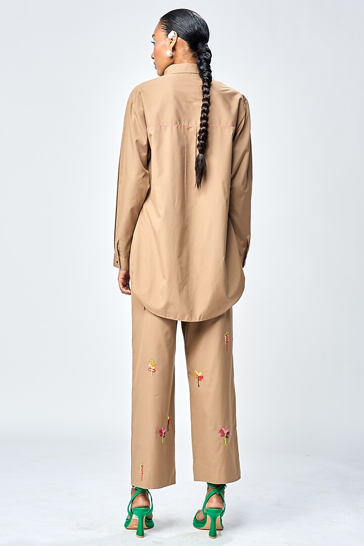 Mud-Colored Poplin Baggy Shirt by Shahin Mannan at Pernia's Pop Up Shop