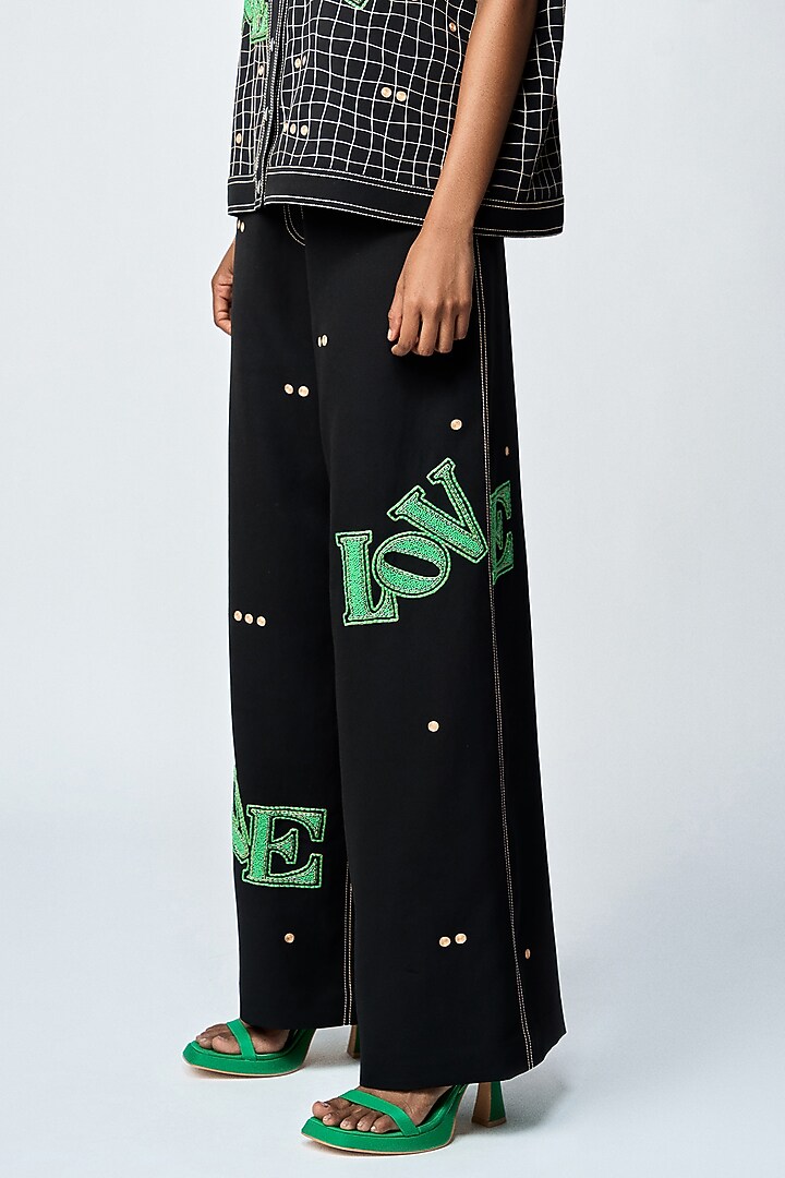 Black Double Crepe Checkered Co-Ord Set by Shahin Mannan at Pernia's Pop Up Shop