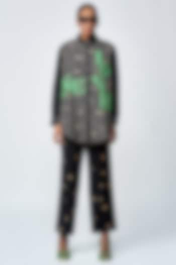 Black Poplin Love Checkered Co-Ord Set by Shahin Mannan at Pernia's Pop Up Shop