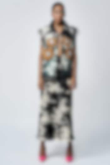 Grey Cloud Wash Thick Denim Sunflower Vest by Shahin Mannan at Pernia's Pop Up Shop