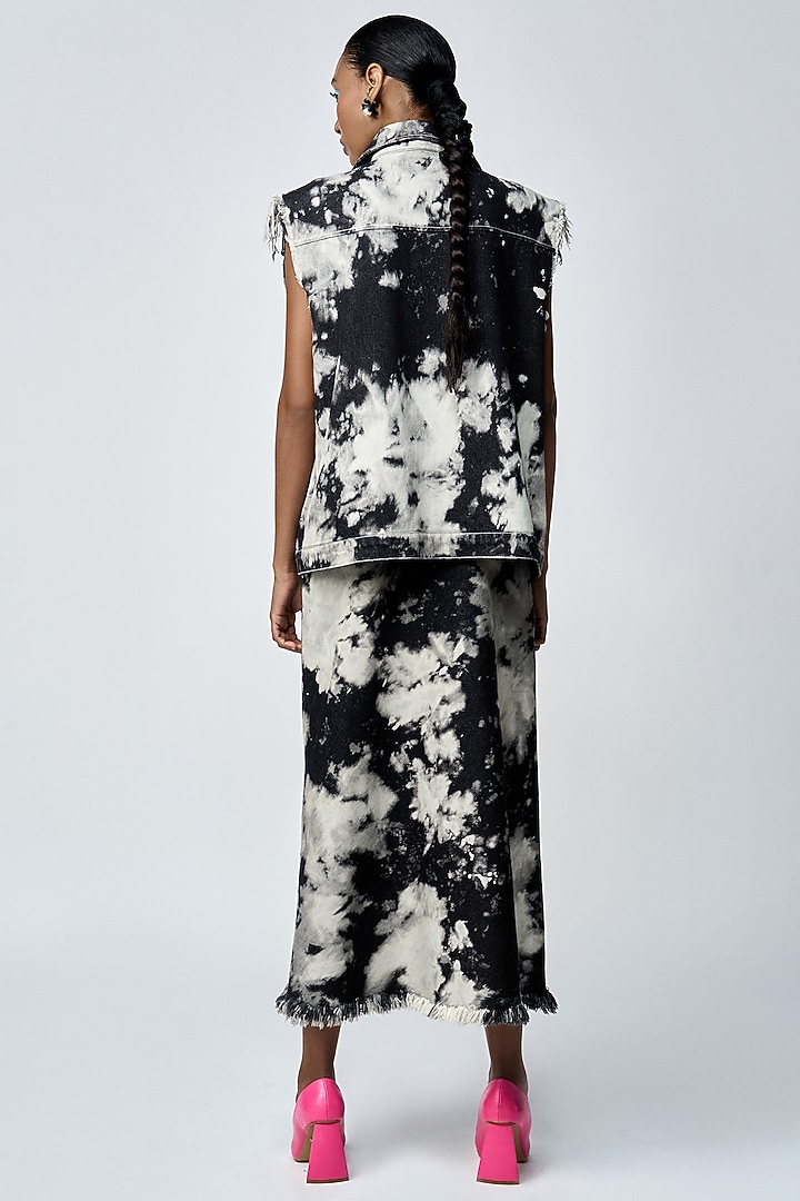 Grey Cloud Wash Thick Denim Sunflower Vest by Shahin Mannan at Pernia's Pop Up Shop