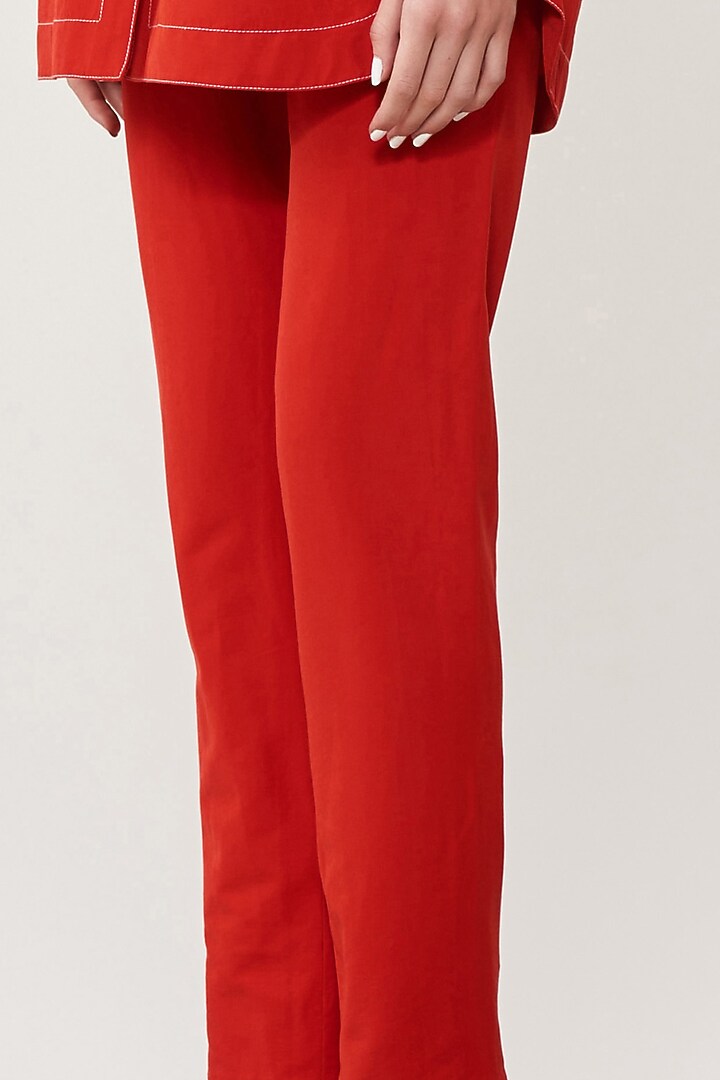 Red Baptiste Pant Set by Shahin Mannan at Pernia's Pop Up Shop