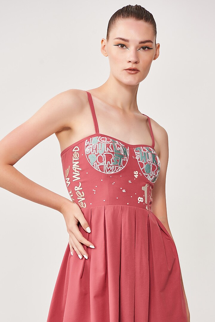 Peanut Embroidered Skater Cocktail Dress by Shahin Mannan at Pernia's Pop Up Shop
