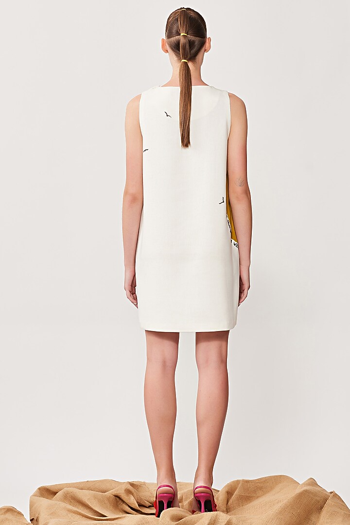 Ivory Embroidered Cocktail Dress by Shahin Mannan at Pernia's Pop Up Shop