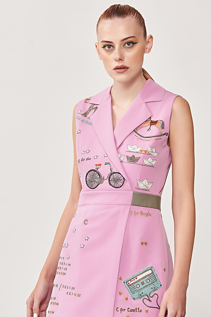 Lilac Embroidered Playsuit by Shahin Mannan at Pernia's Pop Up Shop