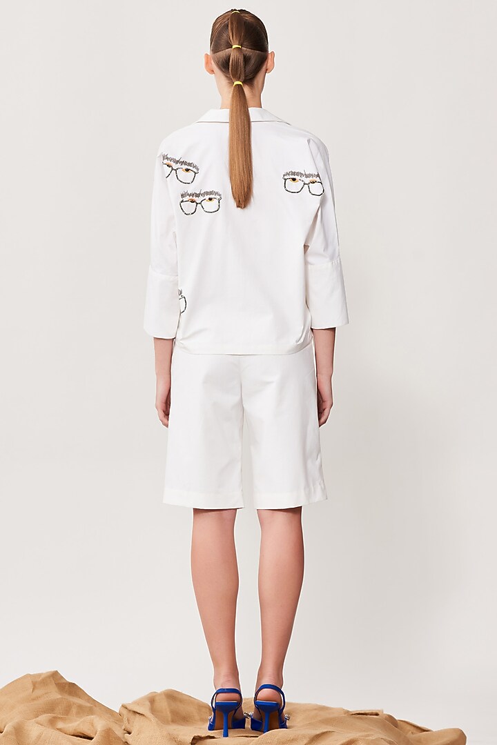 Ivory Embroidered Co-Ord Set by Shahin Mannan at Pernia's Pop Up Shop