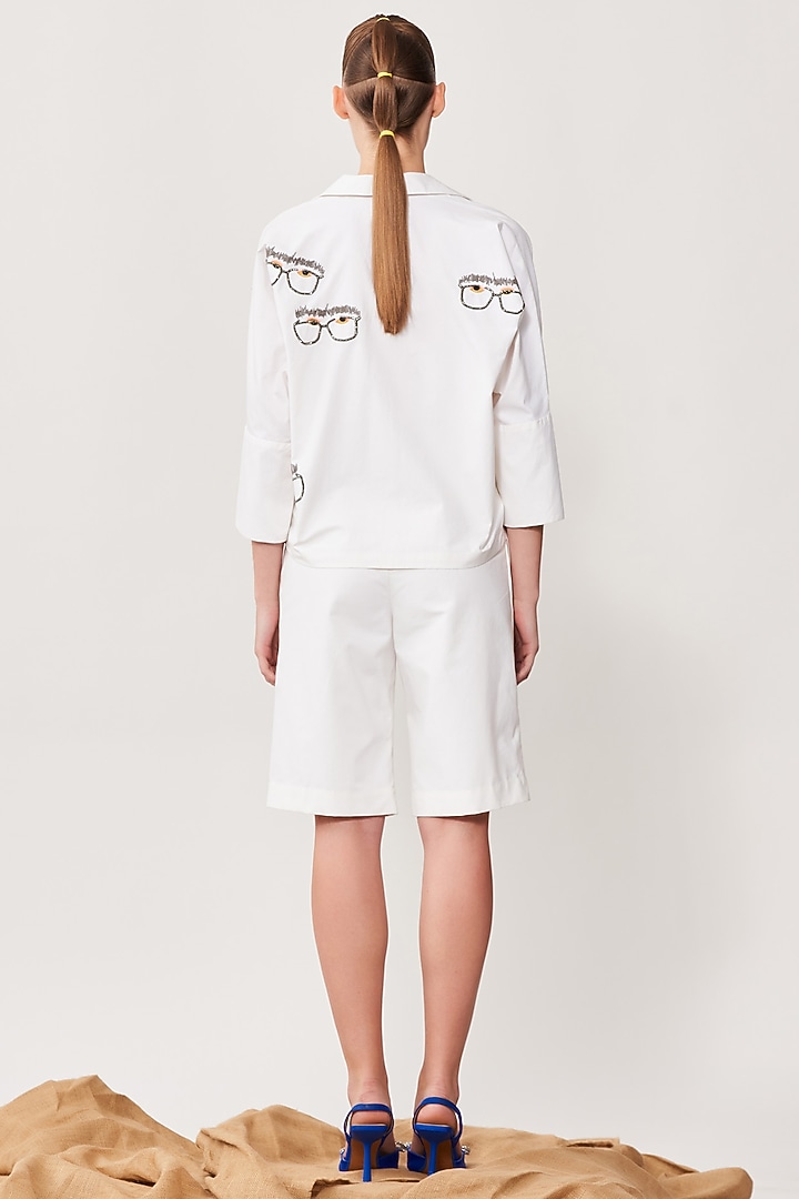 Ivory Embroidered Top by Shahin Mannan at Pernia's Pop Up Shop