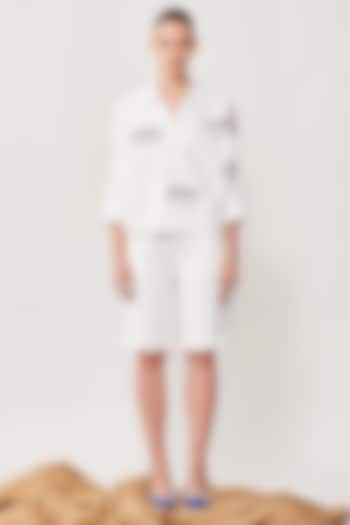 Ivory Poplin Shorts by Shahin Mannan at Pernia's Pop Up Shop