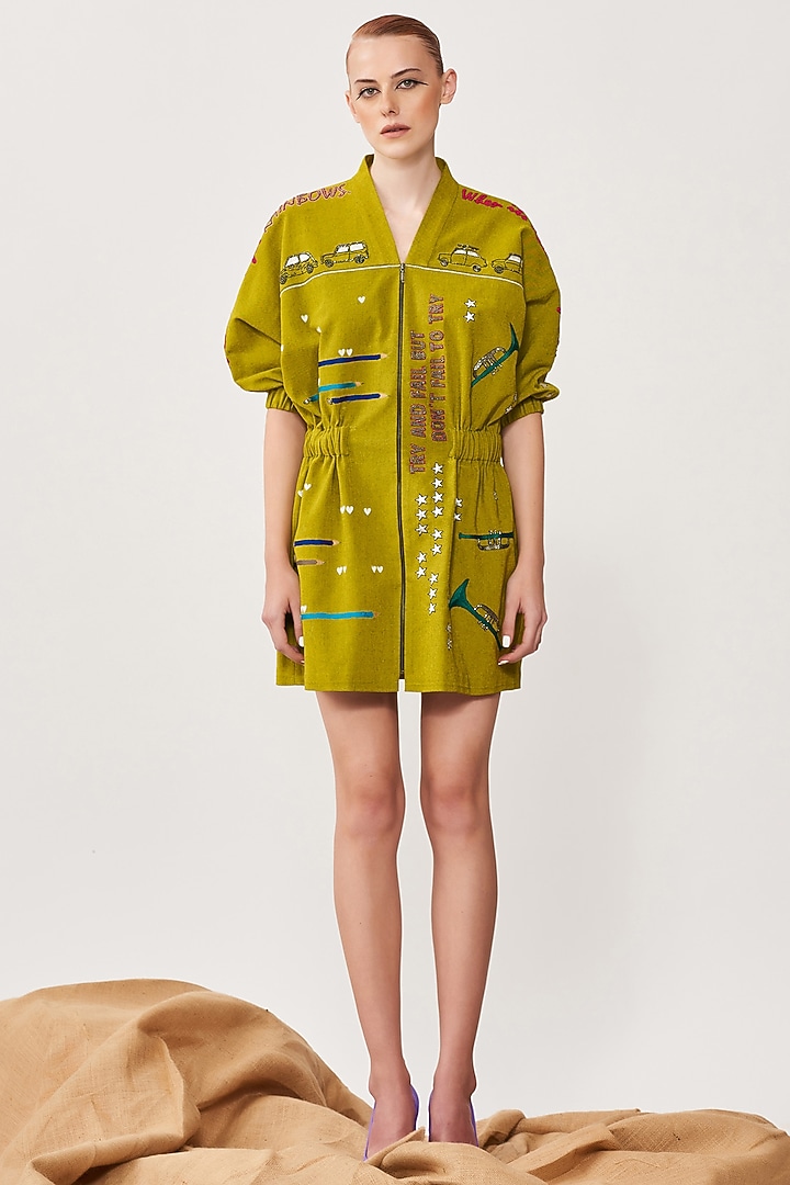 Bumblebee Embroidered Jacket Cocktail Dress by Shahin Mannan at Pernia's Pop Up Shop